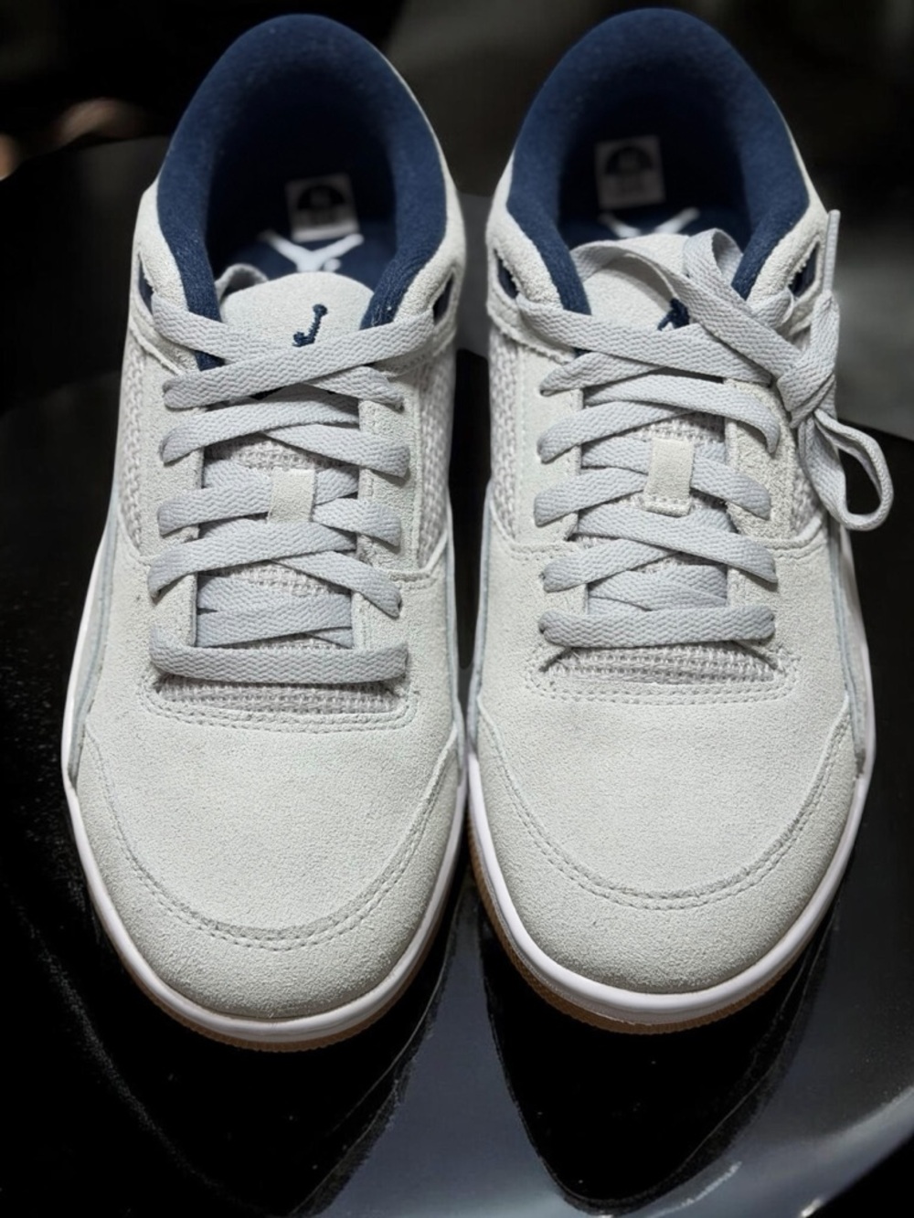 Jordan Flight Court Grey Navy Gum Low-Top Sneakers Size 7Y/8.5W Retro